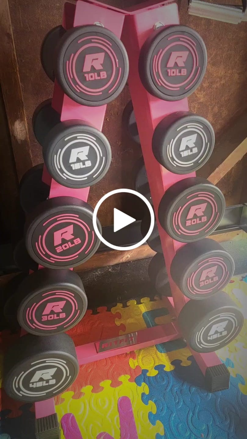 Customer video review of RitFit A-Frame Dumbbell Storage Rack Stand 5 Pairs