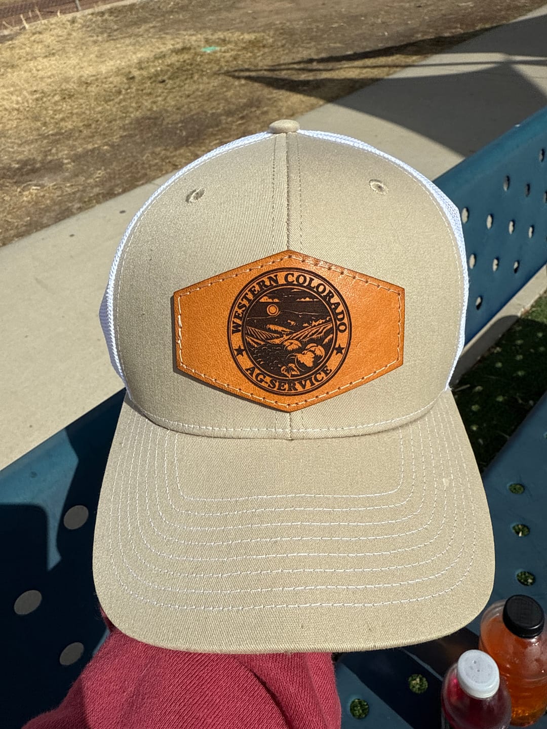 Customer photo review of Traditional Trucker 112 - Custom Leather Patch Hat