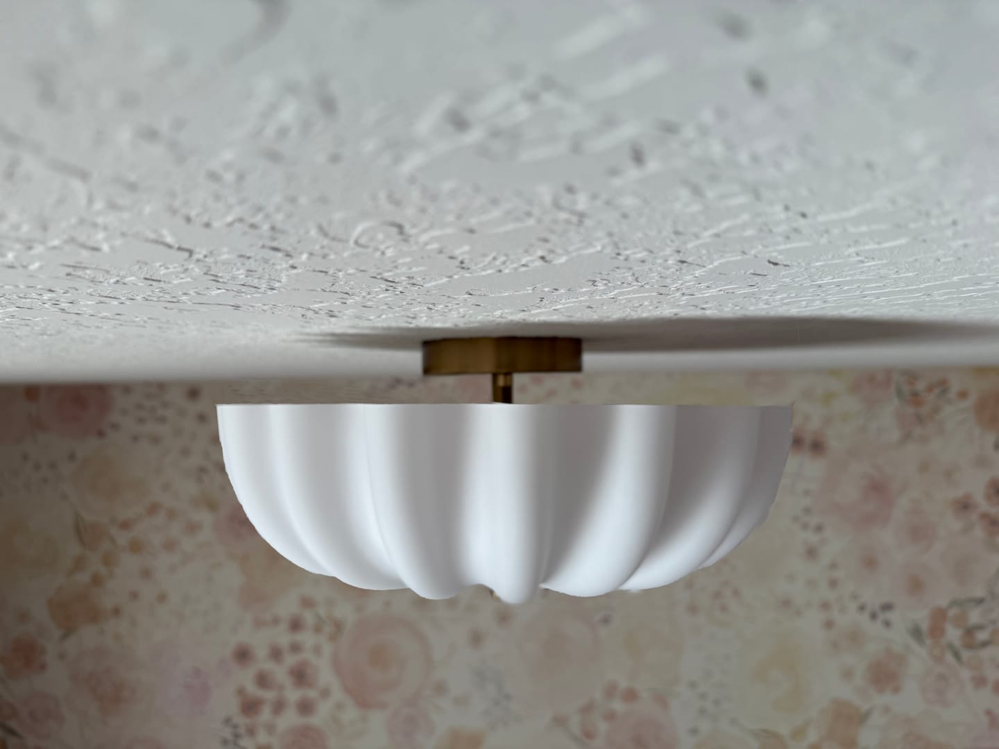 Customer photo review of Modern 3-Light Milky White Daisy Glass Semi-Flush Mount
