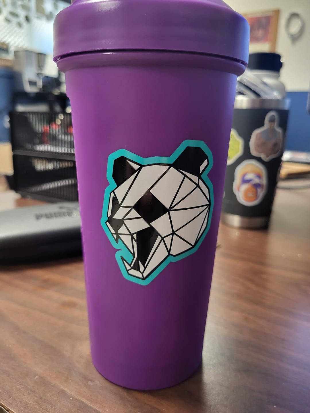 Customer photo review of New Purple & Blue Angry Panda Head Shaker