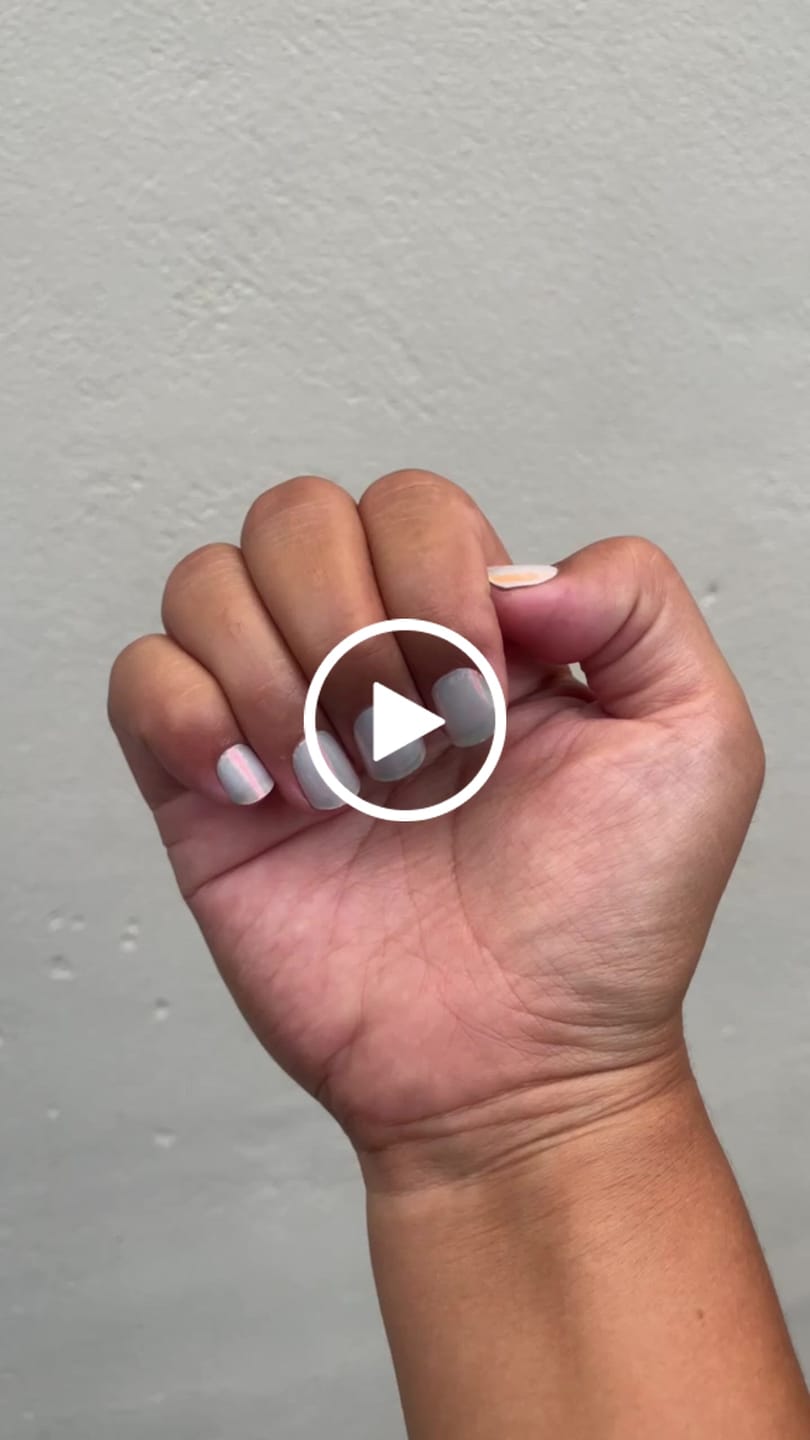 Customer video review of Aqua Pink (Pearlescent) DIY Semicured Gel Nail Sticker Kit