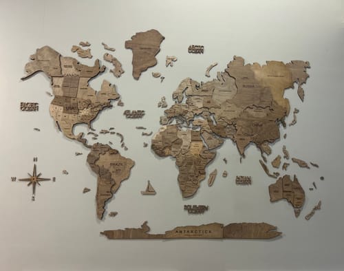 Customer photo review of 3D Weltkarte aus Holz Terra