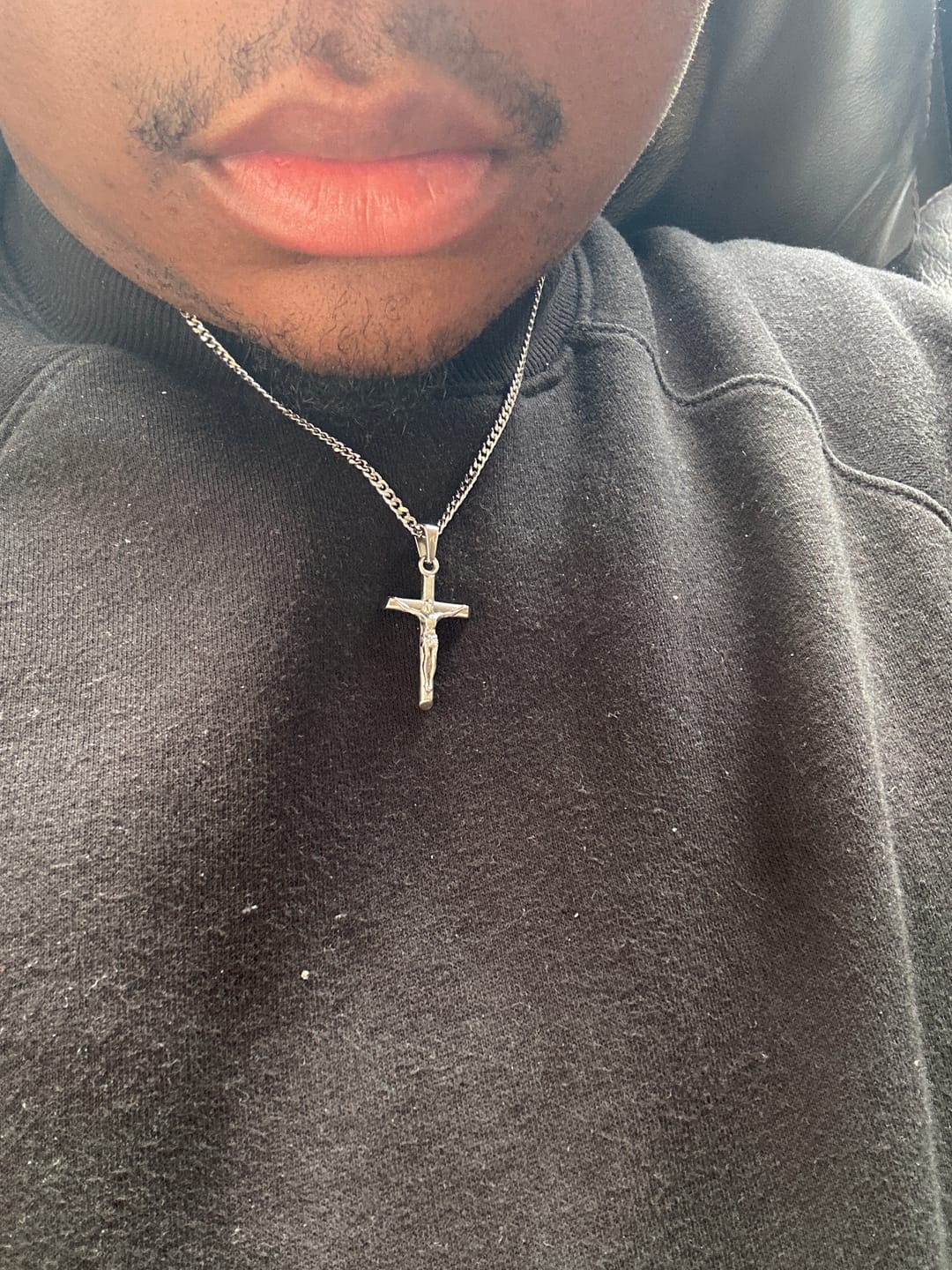 Customer photo review of Silver Cross Necklace
