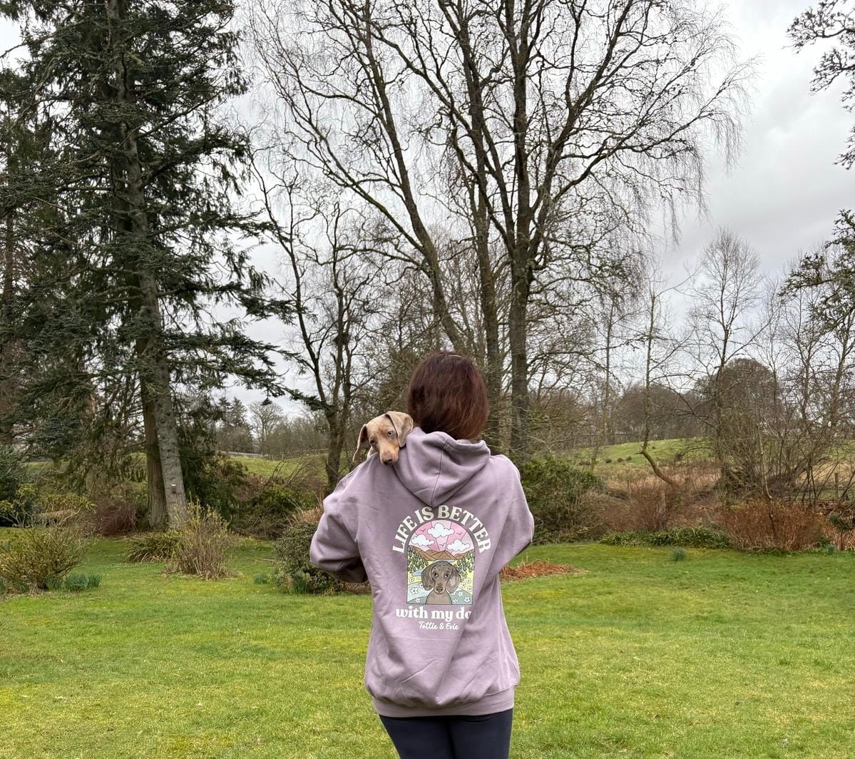 Customer photo review of Personalised Life is Better with your dog Hoody