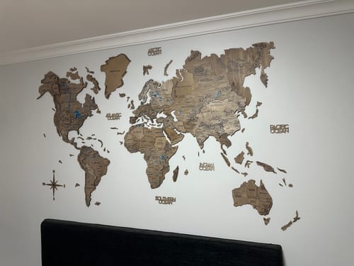 Customer photo review of 3D Weltkarte aus Holz Terra
