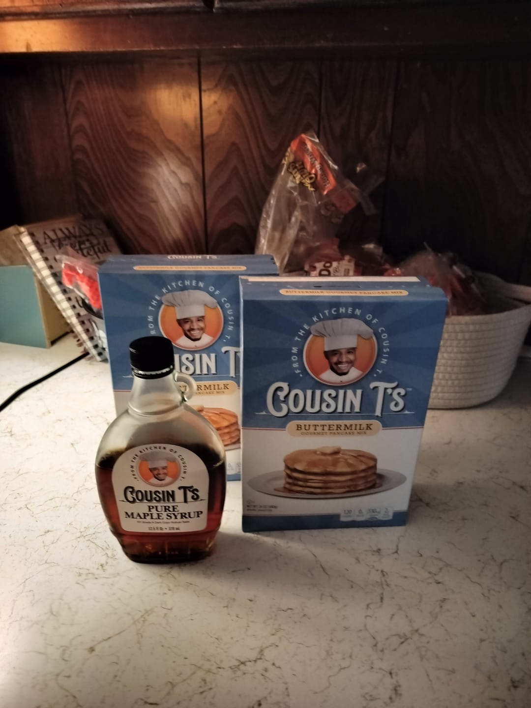 Customer photo review of Cousin T's Maple Syrup & 2 Pack Pancake Mix Bundle