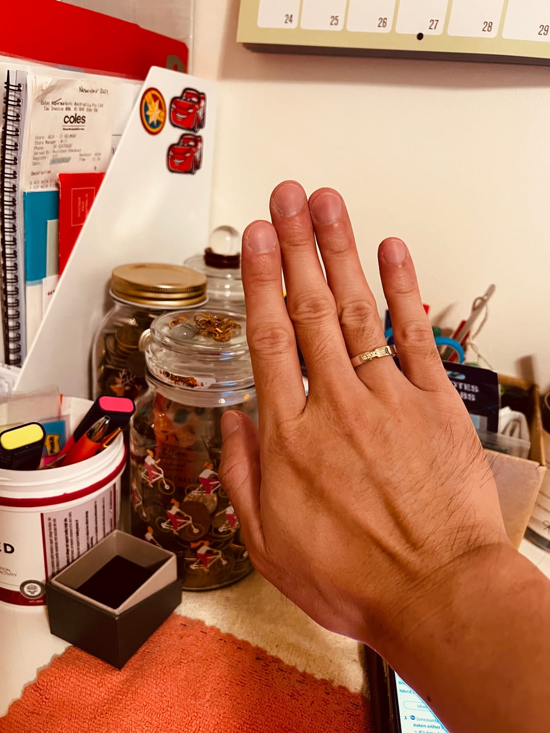 Customer photo review of Moissanite Fashion Two Tone Sterling Silver Wedding Band Ring