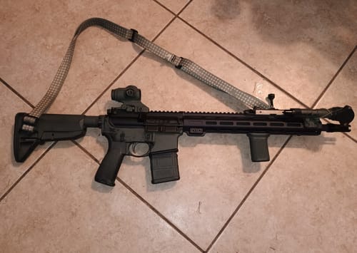 Customer photo review of The Bolt Sling - Desert Night Camo