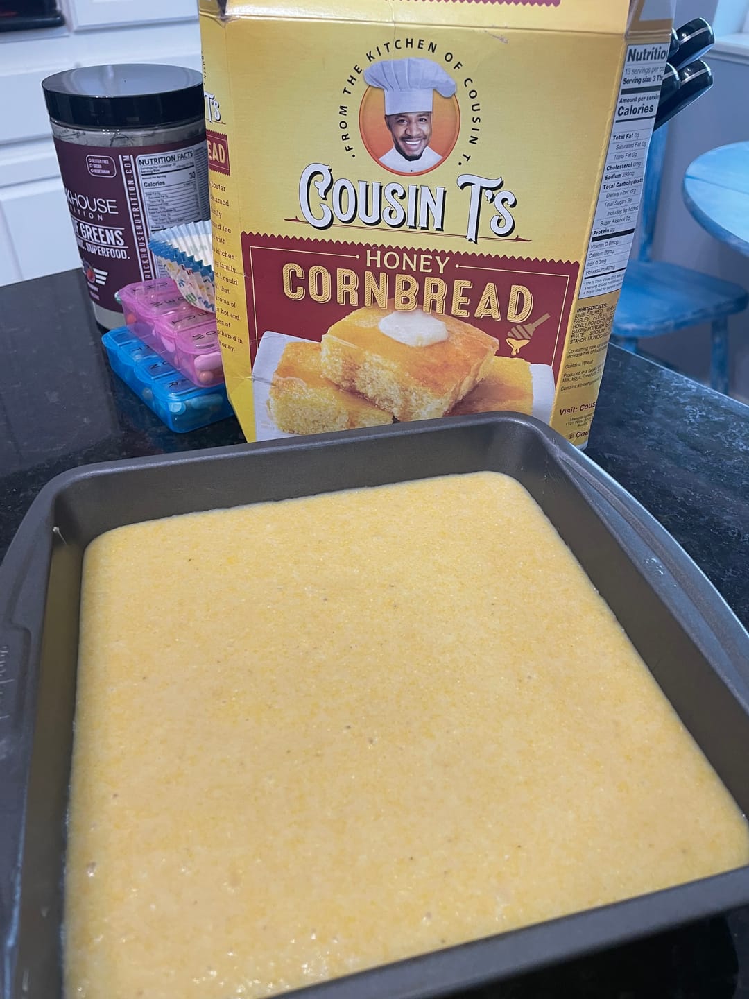 Customer photo review of Cousin T's Cinnamon Bun Gourmet Pancake Mix (2 Pack)