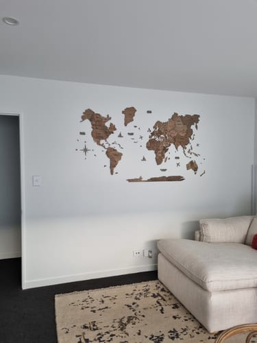 Customer photo review of 3D Weltkarte aus Holz Terra