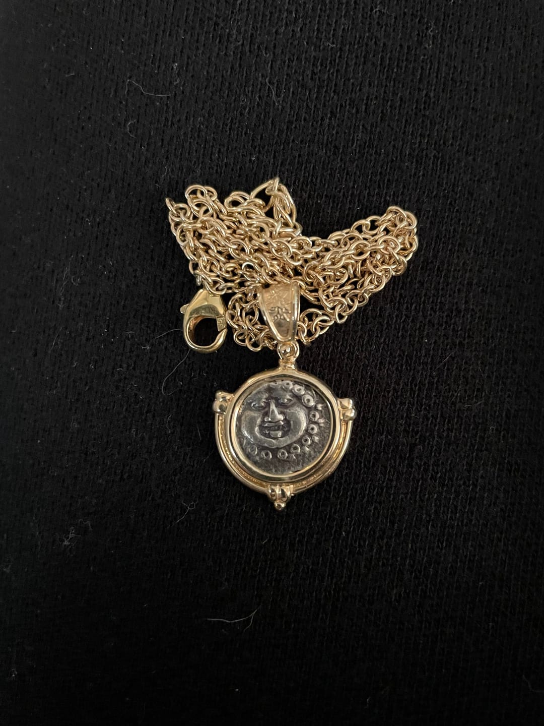 Customer photo review of 14k Gold Pendant, Gorgon Greek Coin, Certificate 6309