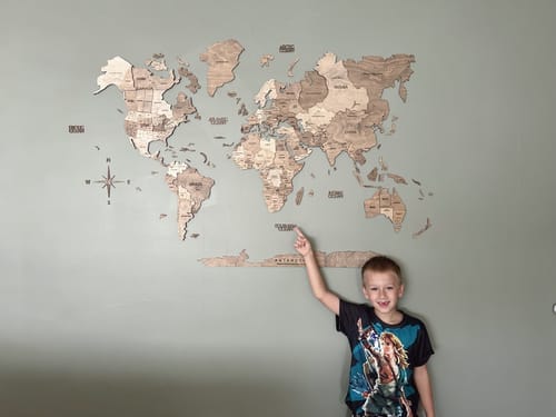 Customer photo review of 3D Weltkarte aus Holz Terra
