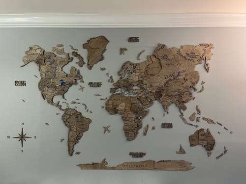 Customer photo review of 3D Weltkarte aus Holz Terra