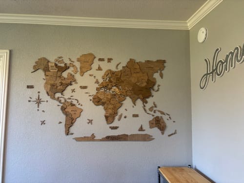 Customer photo review of 3D Weltkarte aus Holz Terra