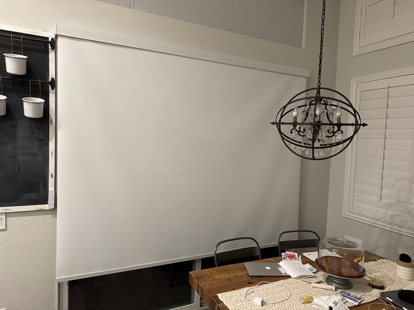 Customer photo review of SmartWings Motorized Roller Shades 100% Blackout Essential
