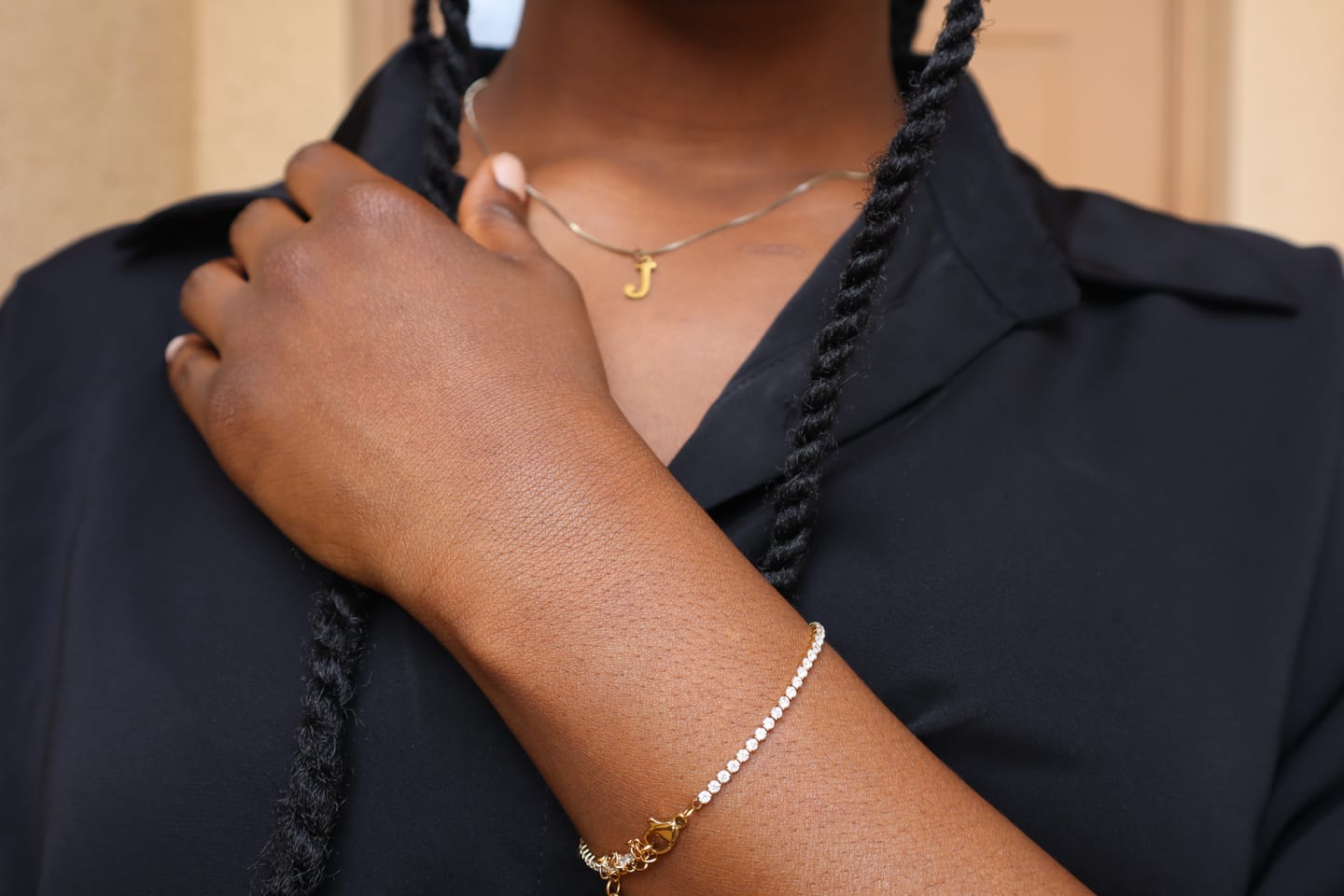 Customer photo review of Cordelia Gold Tennis Bracelet