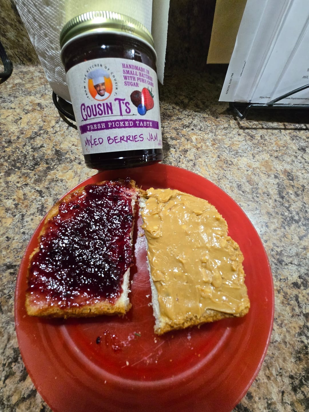 Customer photo review of Cousin T's Mixed Berries Jam
