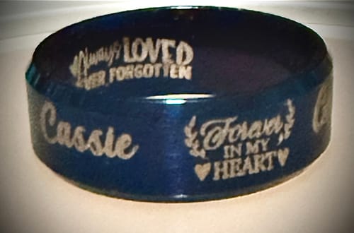 Customer photo review of Personalized in loving memory keepsake Ring
