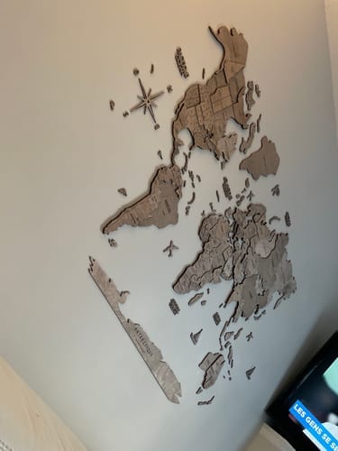 Customer photo review of 3D Weltkarte aus Holz Terra