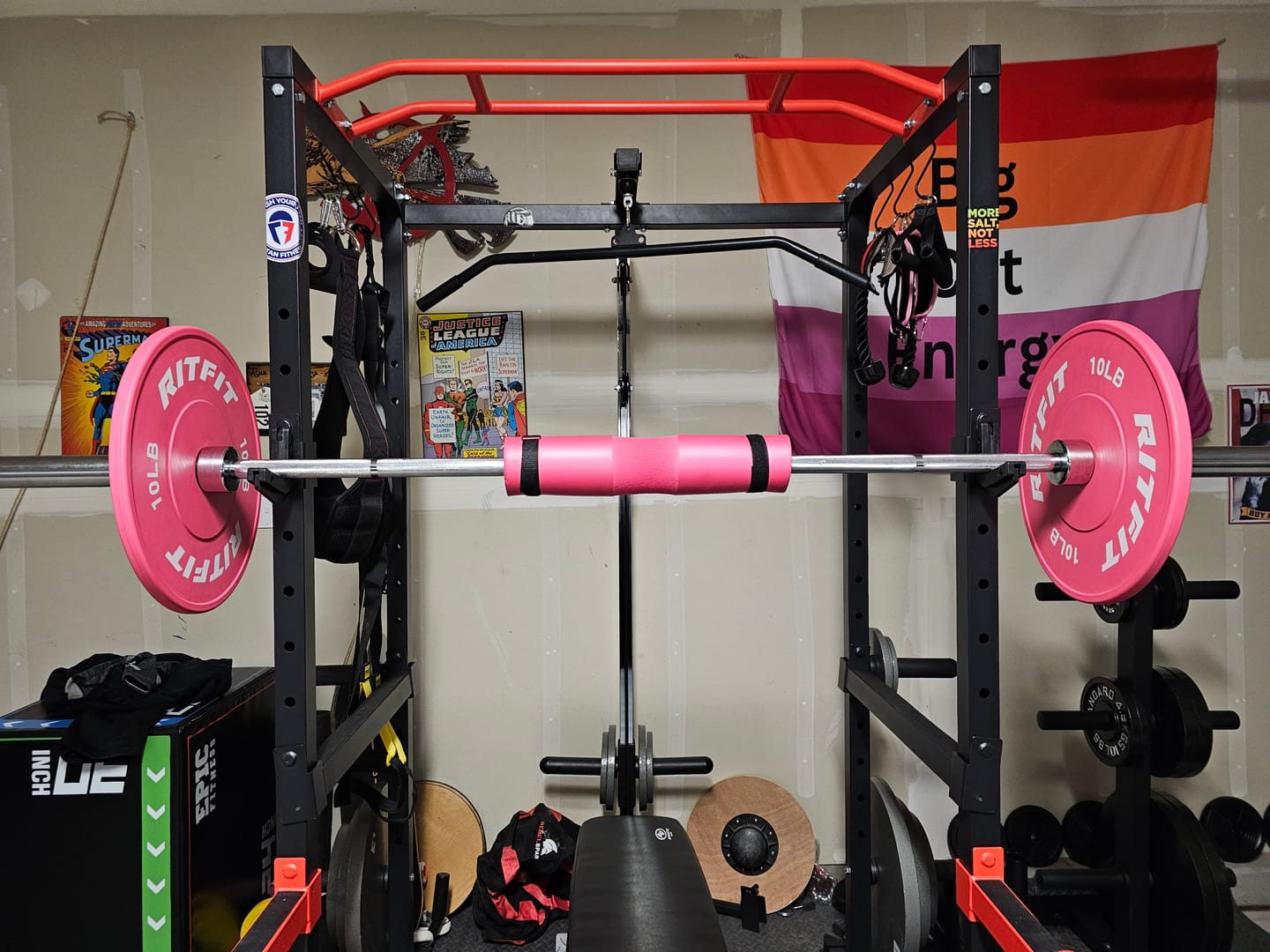 Customer photo review of RitFit Pink Weight Plates Olympic Bumper Plates Weight Plates Fit 2" Barbells