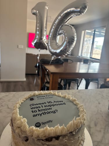 Customer photo review of 20 cm Pre-cut Circle Custom Edible Icing Image