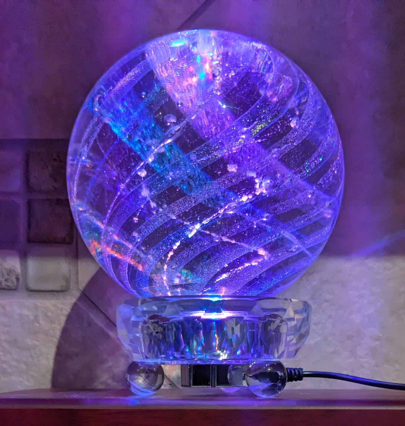Customer photo review of Multi-Color Lucite Light Stand