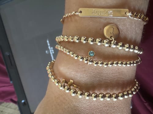 Customer photo review of birthstone juno bracelet (3mm)