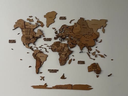 Customer photo review of 3D Weltkarte aus Holz Terra