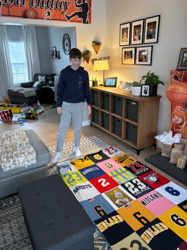 Customer photo review of Classic T-Shirt Blanket