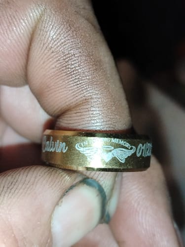 Customer photo review of Personalized in loving memory keepsake Ring