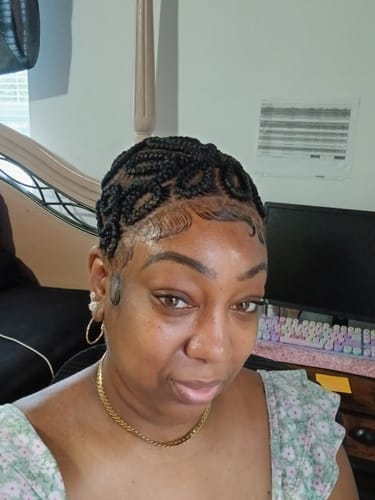 Customer photo review of Baldie Cornrow Full Lace Wig, Natural Color, Medium Brown Full Lace