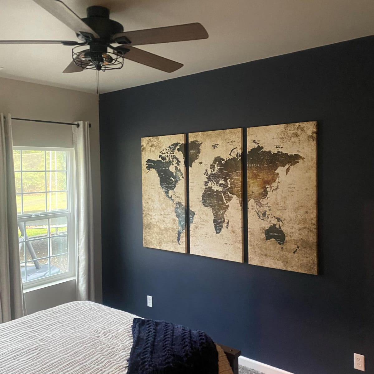 Customer photo review of Framed Travel Wall Art Print - Grunge World Map Travel Canvas for Study, Office, or Living Room