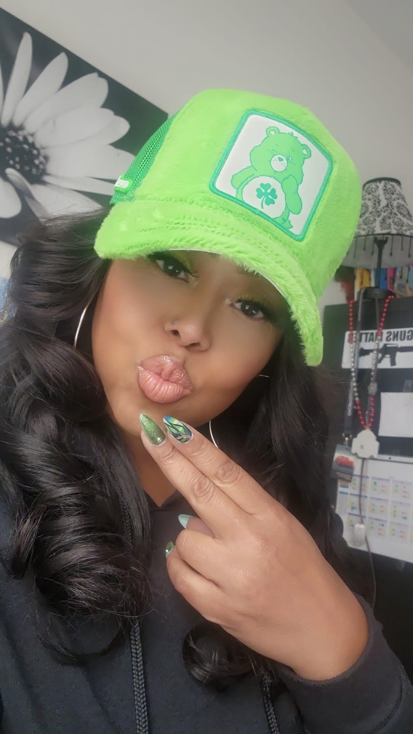 Customer photo review of OVERLORD X Care Bears:  Good Luck Bear Trucker Cap