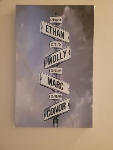 Customer photo review of DATE OF BIRTH OF CHILDREN by Cstm Canvas