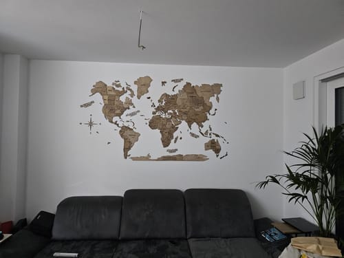 Customer photo review of 3D Weltkarte aus Holz Terra