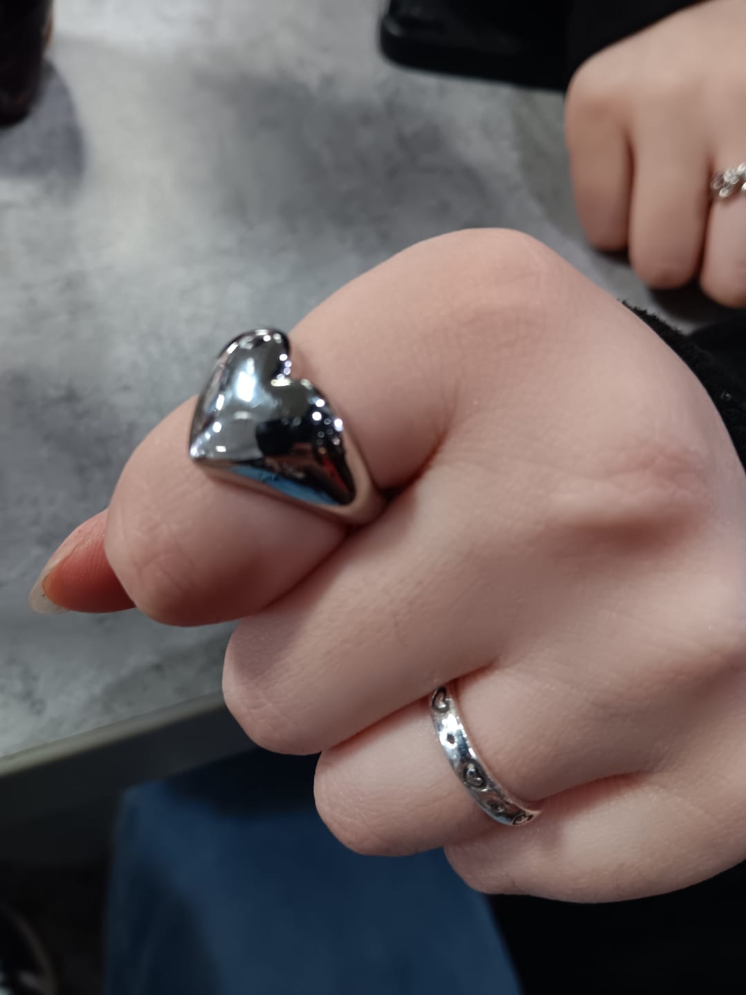 Customer photo review of HEART RING (ENGRAVABLE)