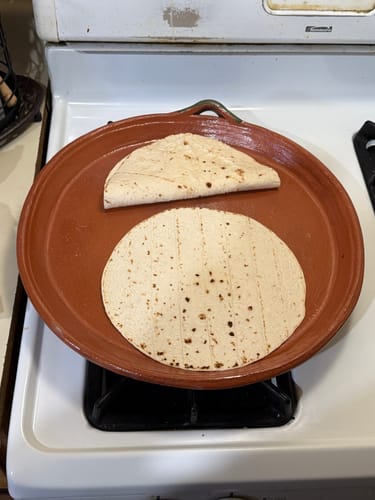 Customer photo review of Comal de Barro 16” Authentic Mexican Comal Clay Comal