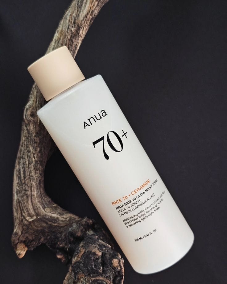 Customer photo review of Pieniņveida toniks mirdzuma piešķiršanai ādai ar rīsiem Anua Rice 70 Glow Milky Toner