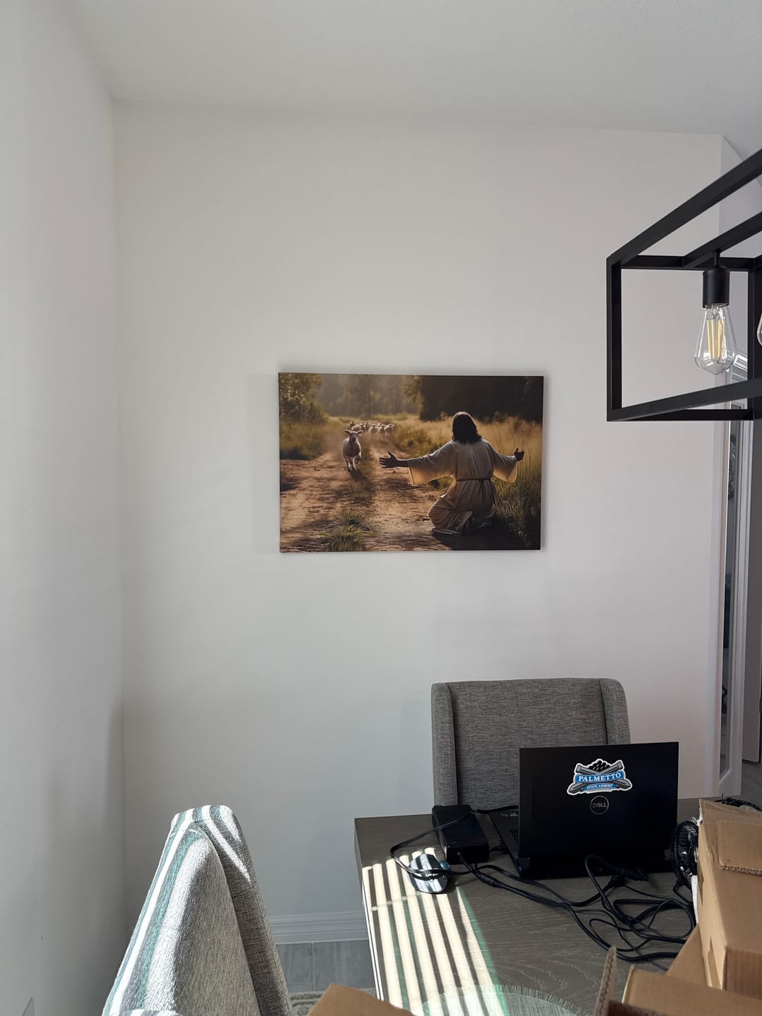 Customer photo review of Lamb Runs to Jesus Wall Art Canvas