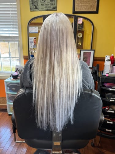 Customer photo review of Sunny Hair Genius Weft Extensions 100% Virgin Human Hair Blonde#60