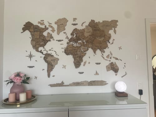 Customer photo review of 3D Weltkarte aus Holz Terra