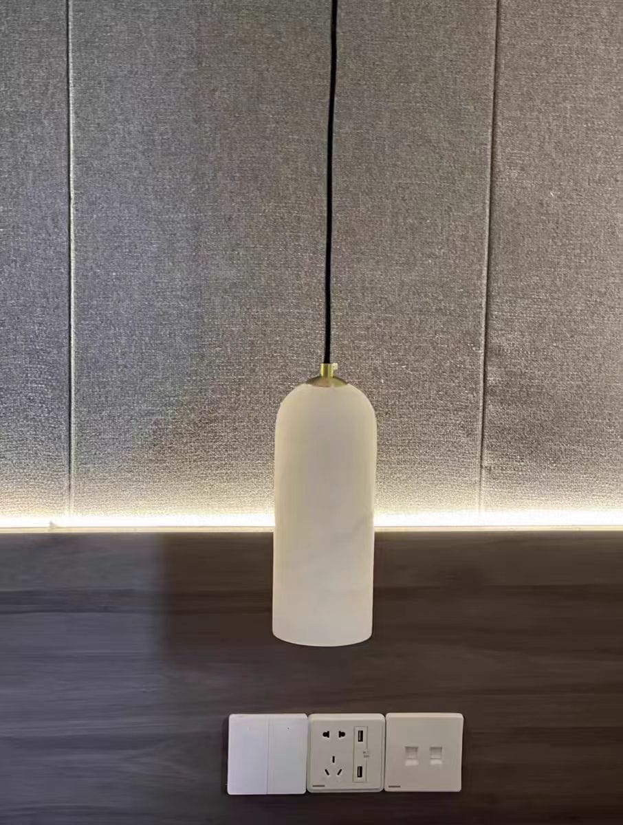 Customer photo review of Natural Alabaster Pendant Light