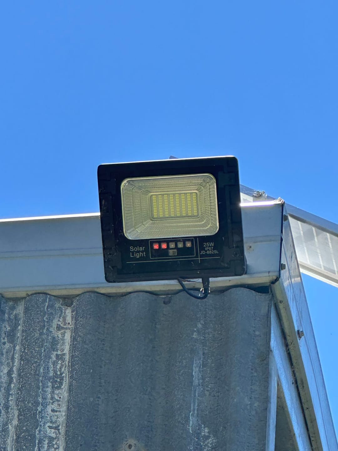 Customer photo review of 25W LED Solar Street Flood Lights -  Ultra Bright, 24 Month Warranty, 12-hour automatic illumination