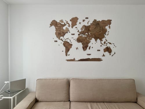 Customer photo review of 3D Weltkarte aus Holz Terra