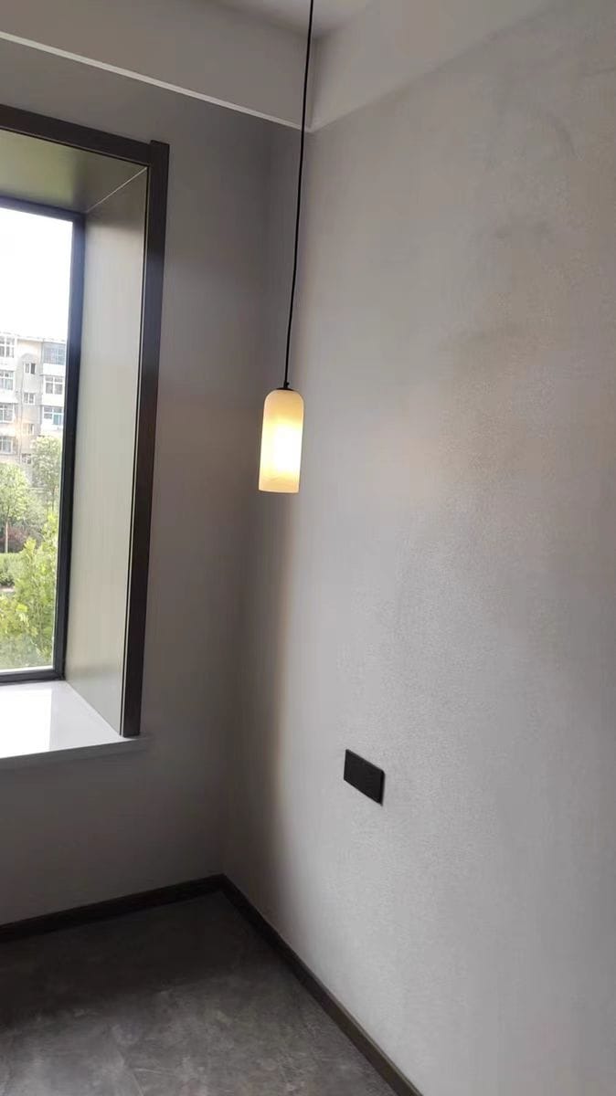 Customer photo review of Natural Alabaster Pendant Light