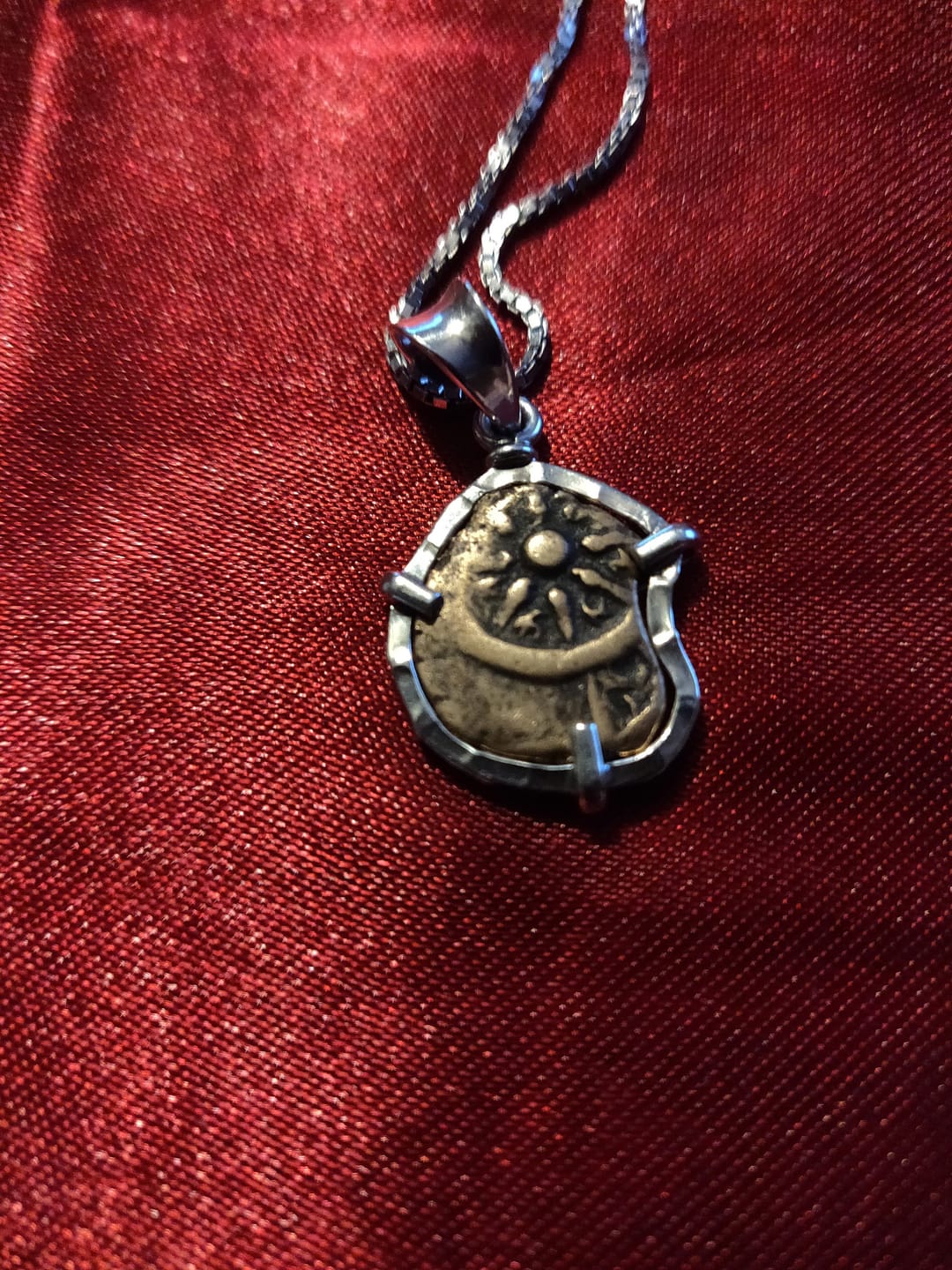 Customer photo review of Sterling Silver Pendant, Widows Mite Ancient Coin, 7118