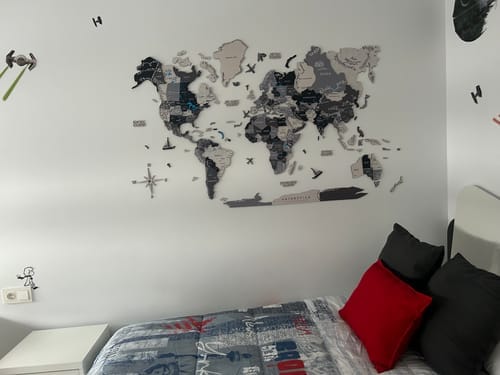 Customer photo review of 3D Holz Weltkarte Nordik