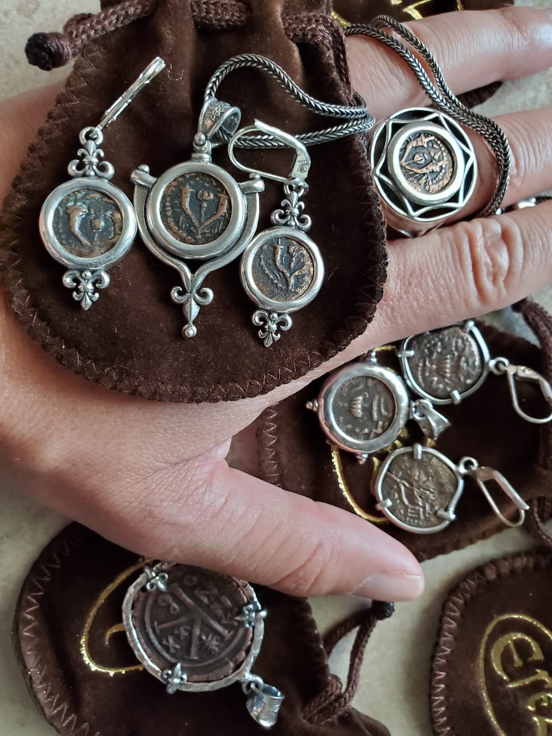 Customer photo review of Silver Earrings, Yehohanan Mite Coins, 6946