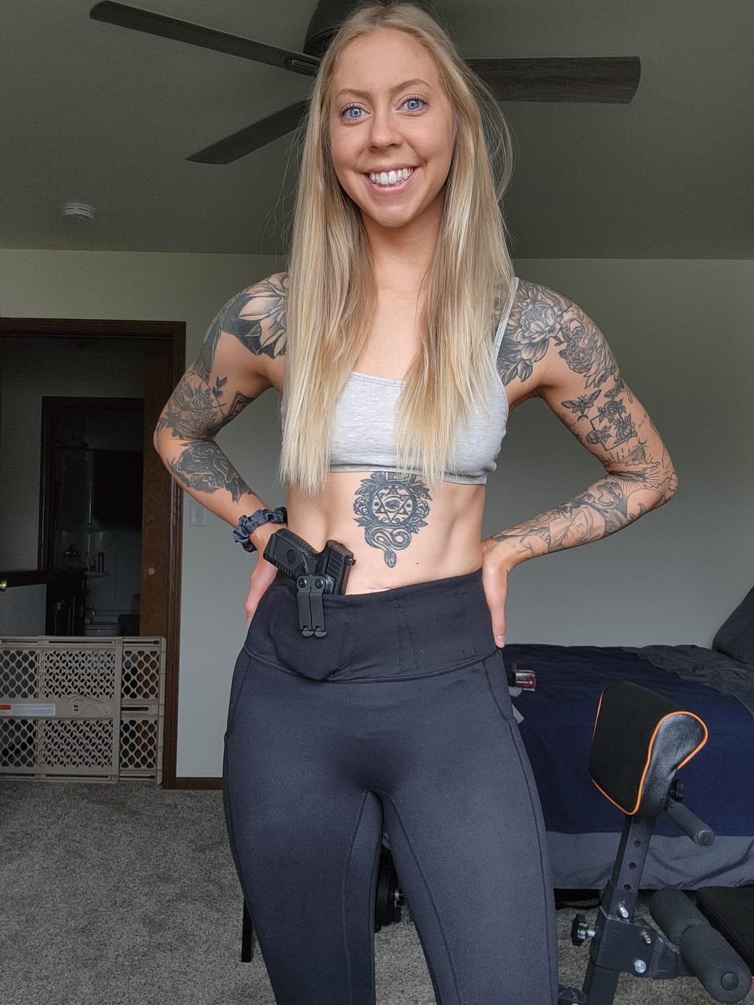 Customer photo review of Concealed Carry Leggings With Pockets | Black