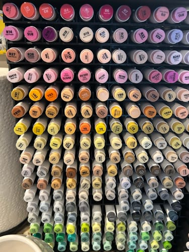 Customer photo review of Ohuhu Honolulu 48 Mid-tone Colors Dual Tips Alcohol Art Markers